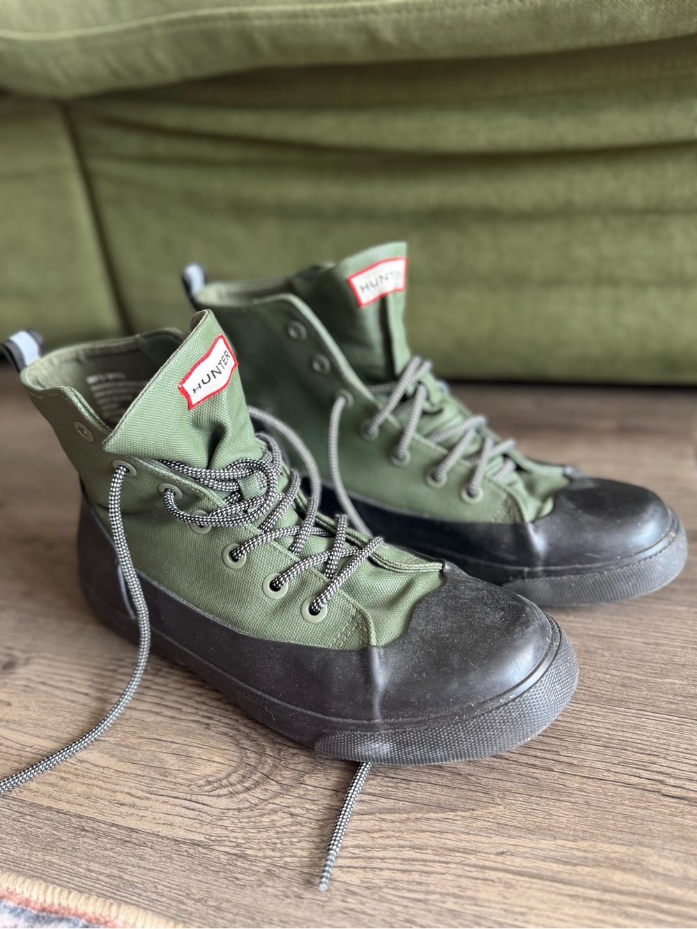 Hunter Men's Olive Green High-Top Waterproof Boots